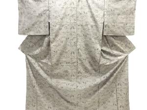 草花模様織り出し本場泥大島紬着物